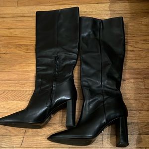Zara leather knee high boots